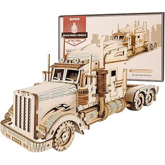 ROKR 3D Wooden Puzzle for Adults-Mechanical Car Model Kits-Brain Teaser - Picture 7 of 7